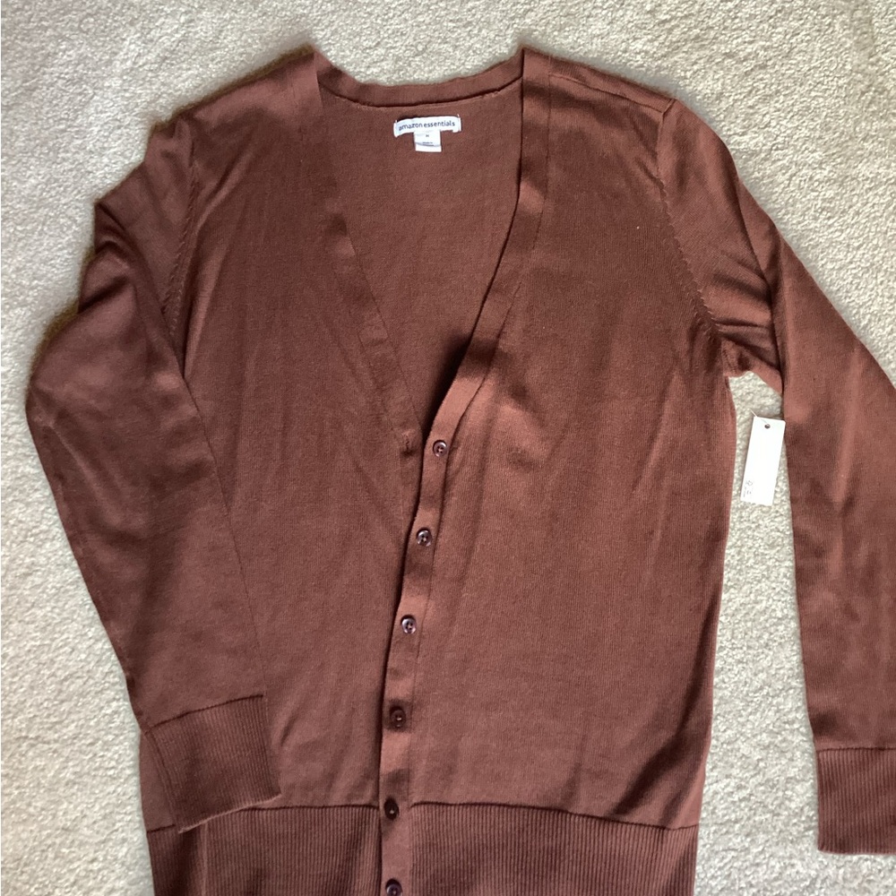 Amazon Essentials Women's Brown Cardigan Sweater